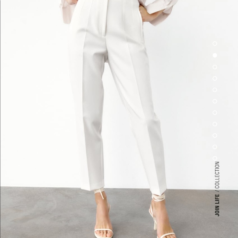 Zara Modern High Rise White Pants SZ38(6) Like New